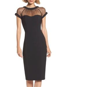 Maggy London Black Sheer Yoke Dress